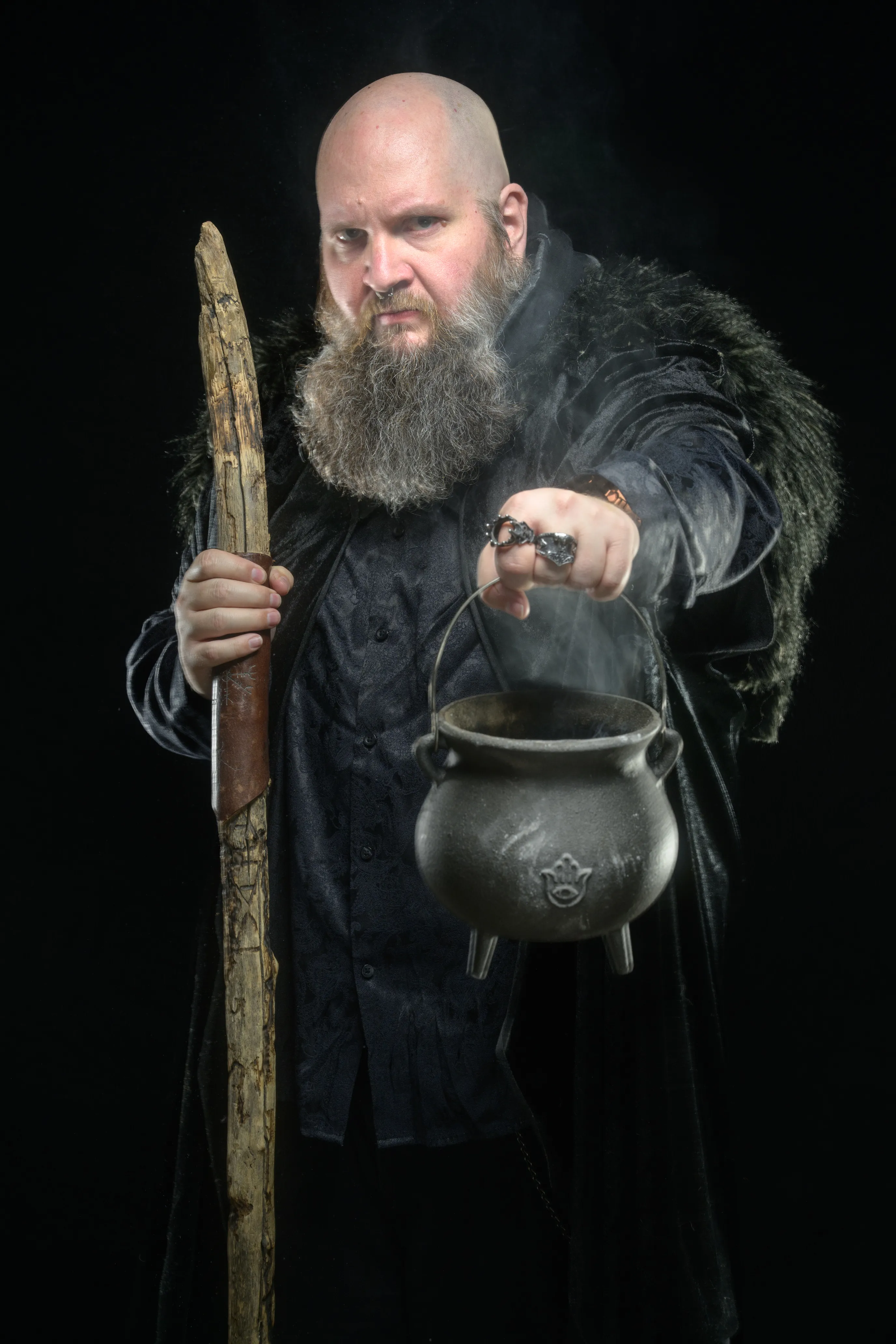 Jeffrie Moir — The Wizard with cauldron and staff